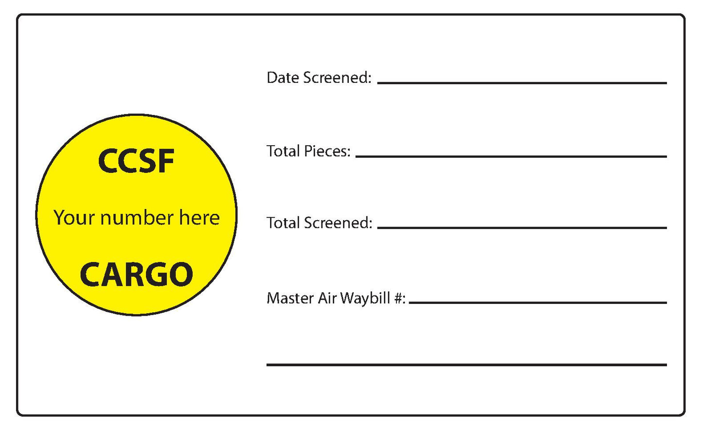 CPL-CCSF3X51C CERTIFIED CARGO SCREENING FACILITY LABELS